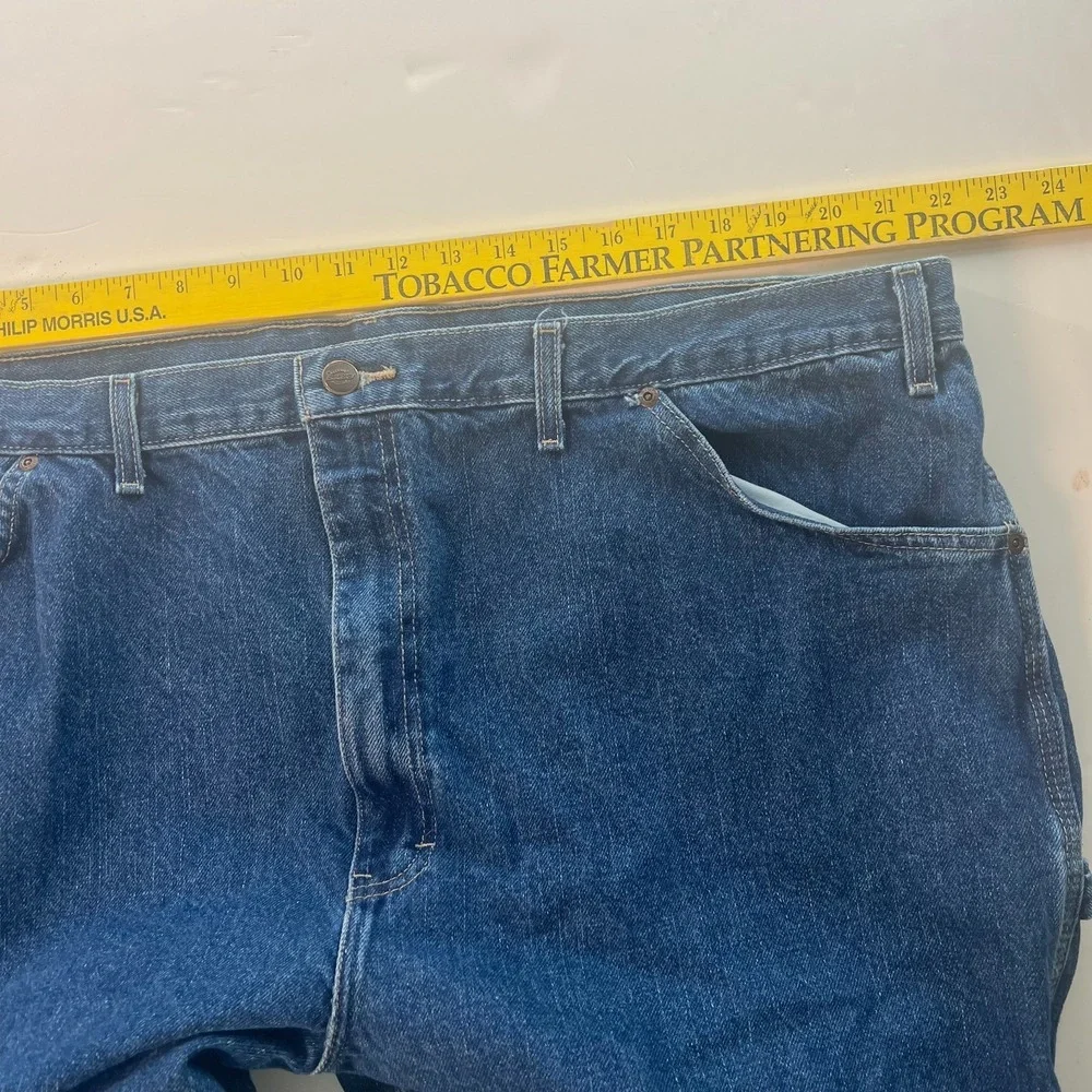 Dickies‎ Men's Carpenter Jeans 44x28 Heavy Denim Straight Wide Leg Altered READ